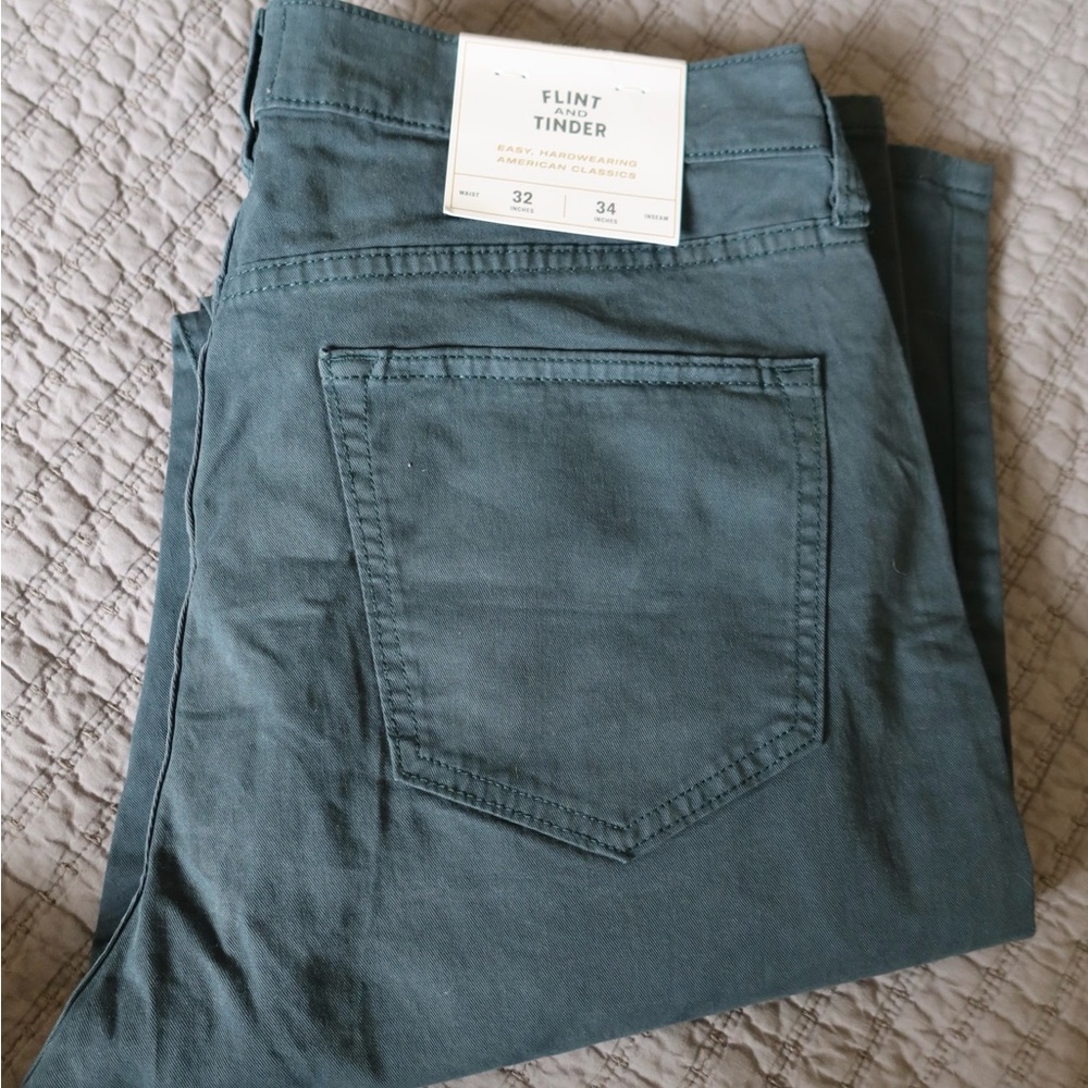 Flint and Tinder Men's Green Chinos